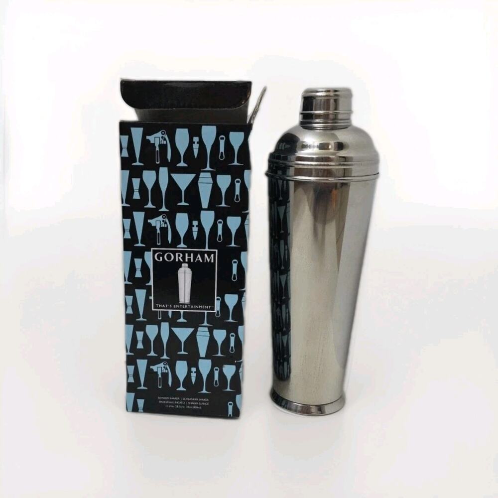 Gorham Cocktail Shaker Stainless Steel Barware Martini Drink Mixer 28 Ounces